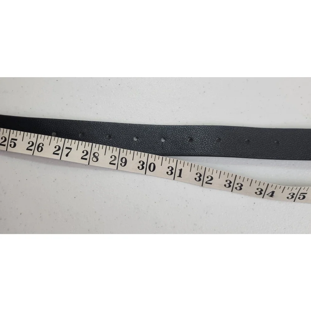 Casual Belt‎ with Gold Buckle Black Faux Leather Pebbled Western Women's 28-33